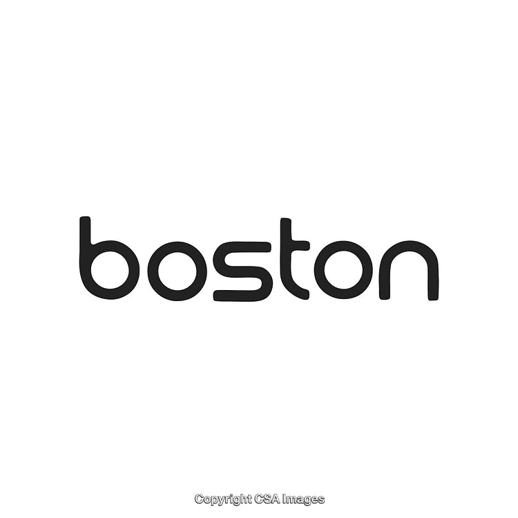 Minimalistic Black Boston Logo Design on White Background