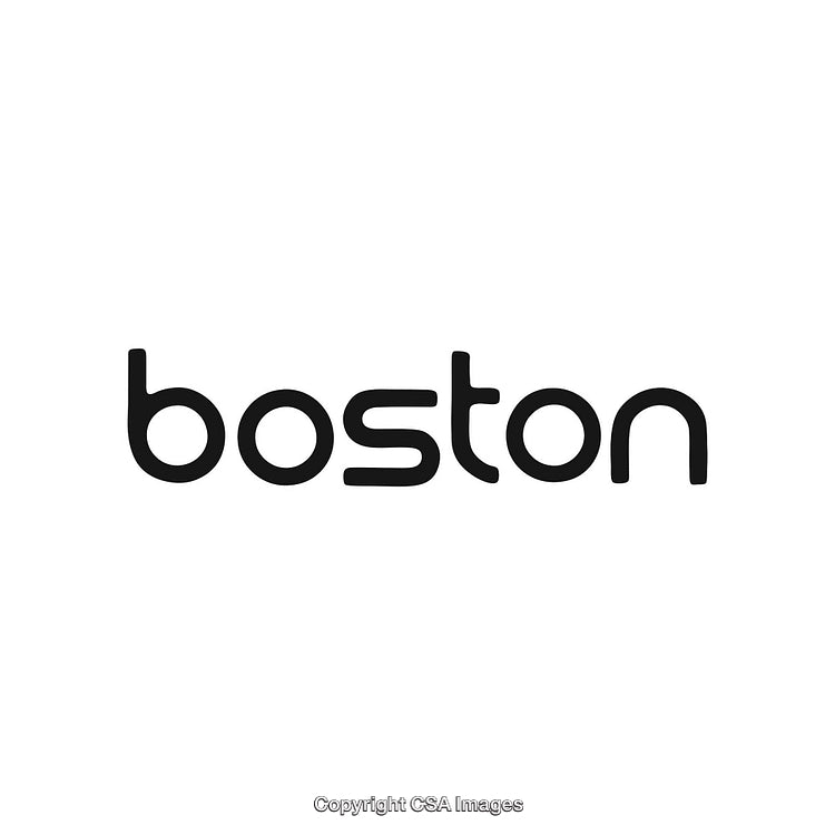 Minimalistic Black Boston Logo Design on White Background