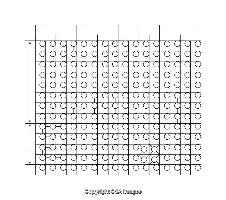 Detailed Black and White Diagram of Structured Grid Arrangement