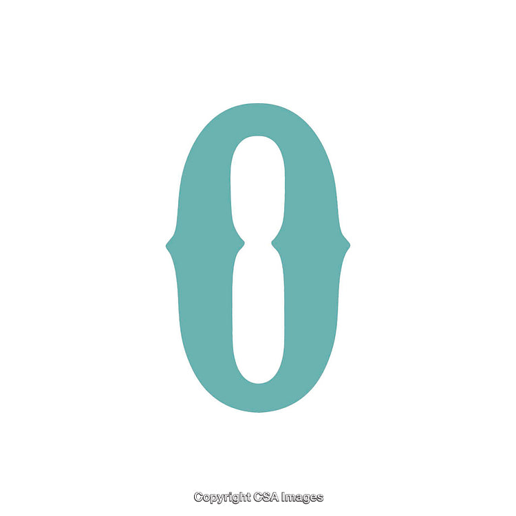 Stylized Teal Letter O on a White Background for Graphic Design