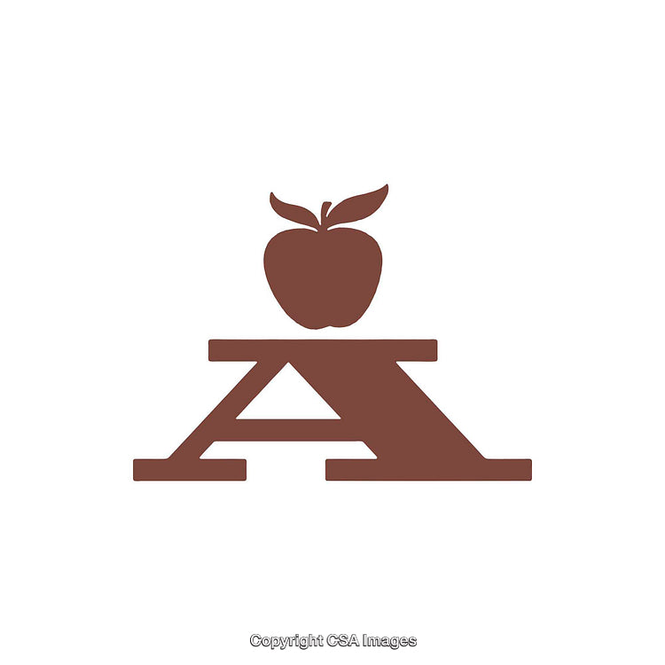 Illustration of the Letter A with an Apple Icon in Modern Style