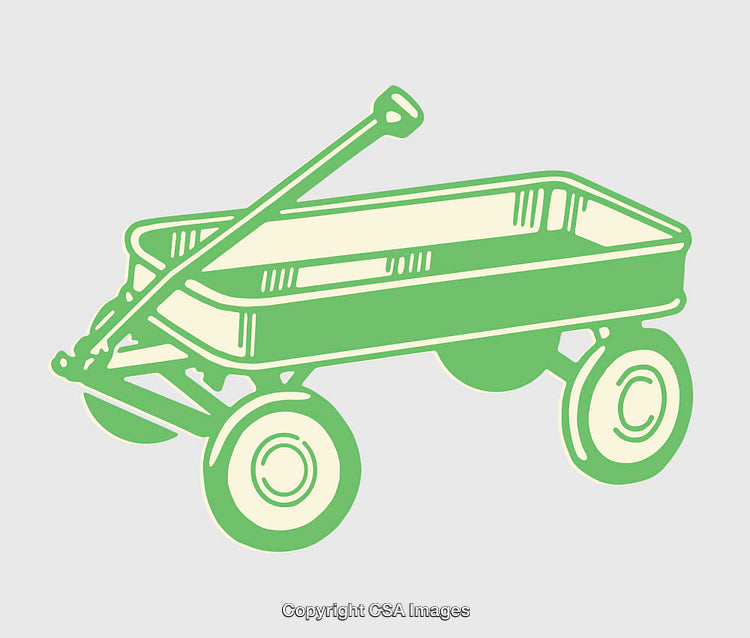 Green Line Art Illustration of a Classic Utility Wagon