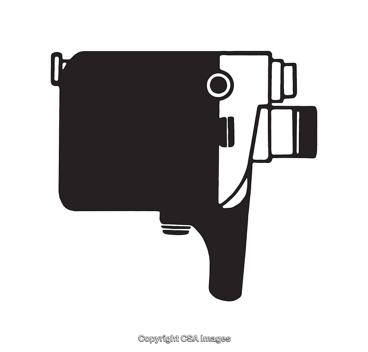 Vintage Camera Silhouette Line Art for Retro Photography Themes