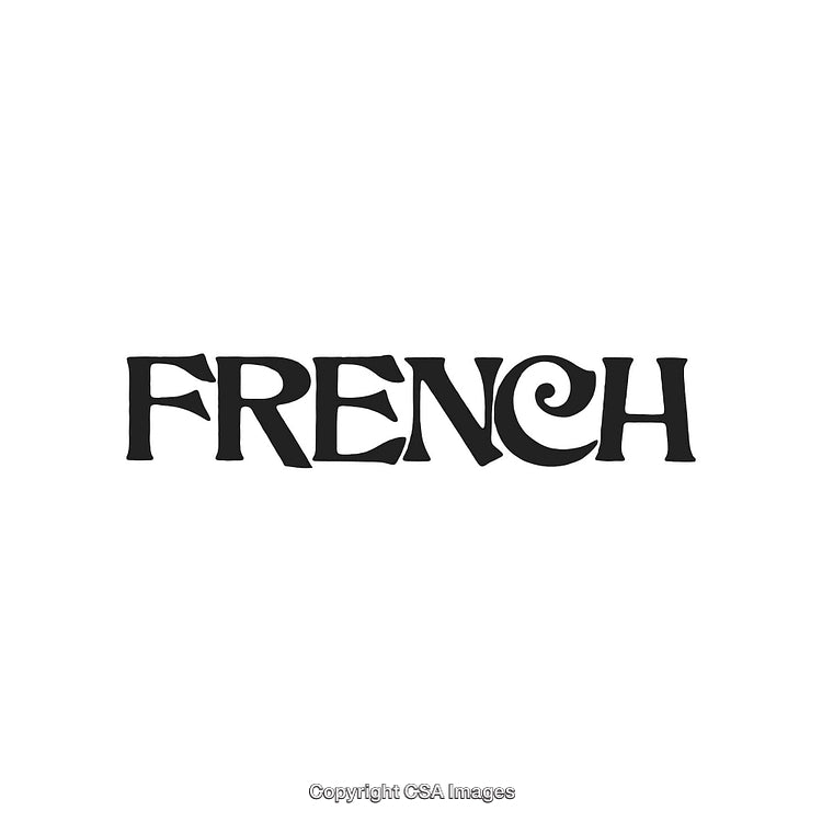 Stylized Word Art Featuring the Word French in Bold Unique Text Design