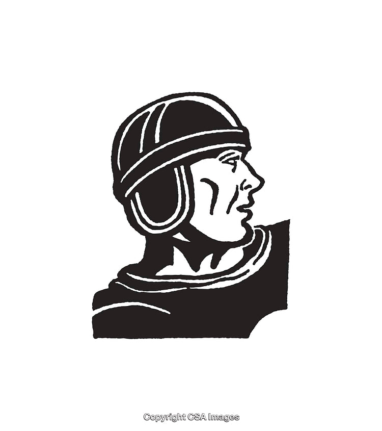 Classic Black and White Line Art of a Warrior's Side Profile