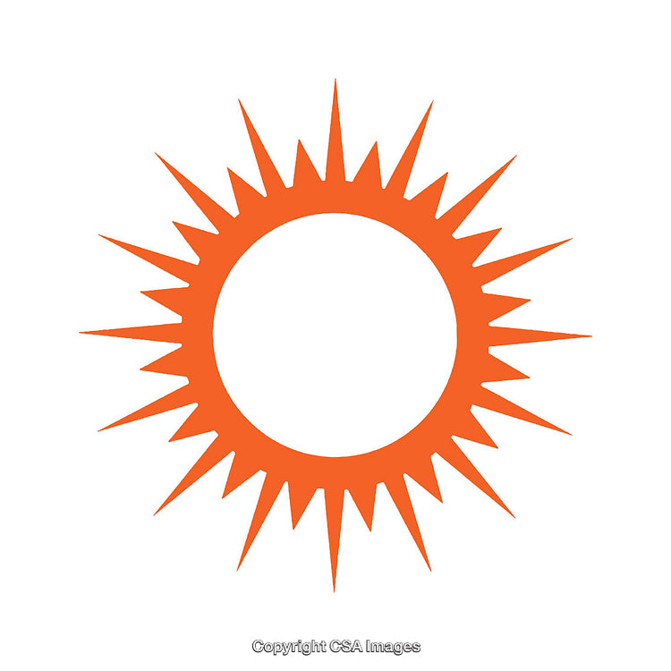 Orange Sunburst Icon Illustrating Energy and Warmth