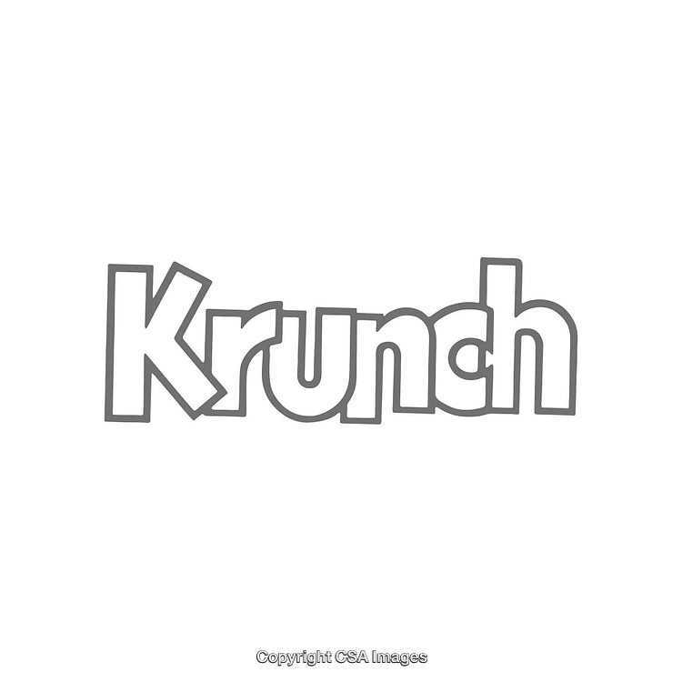 Bold Krunch Text Logo in Black and White Outline Design