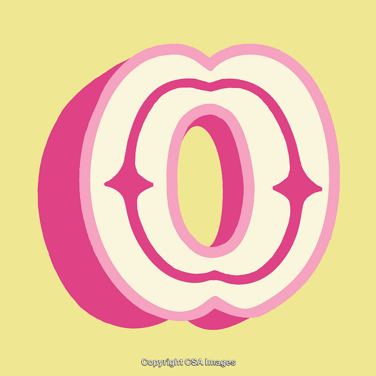 Stylized Representation of the Letter O in Vibrant Colors