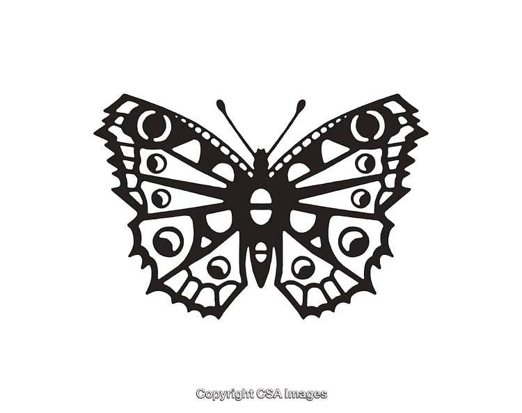 Black and White Butterfly Silhouette With Intricate Decorative Patterns