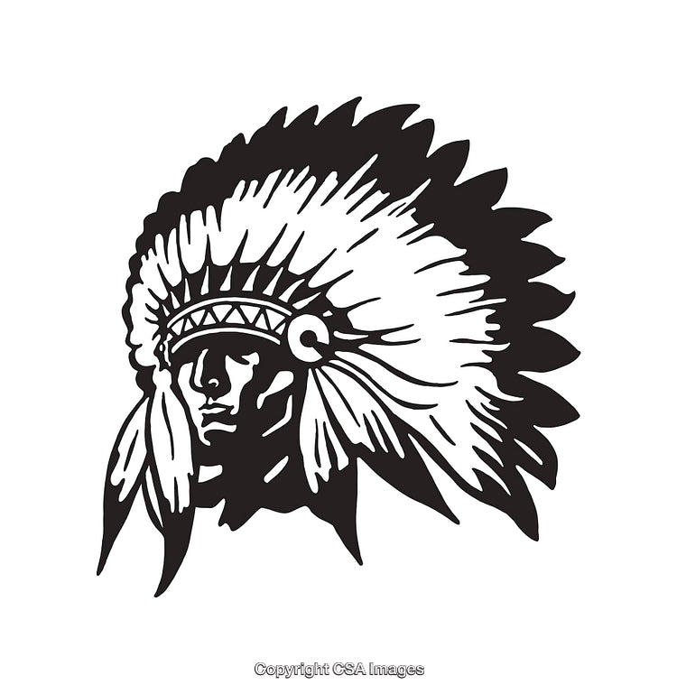 Monochrome Line Art Illustration of a Traditional Headpiece