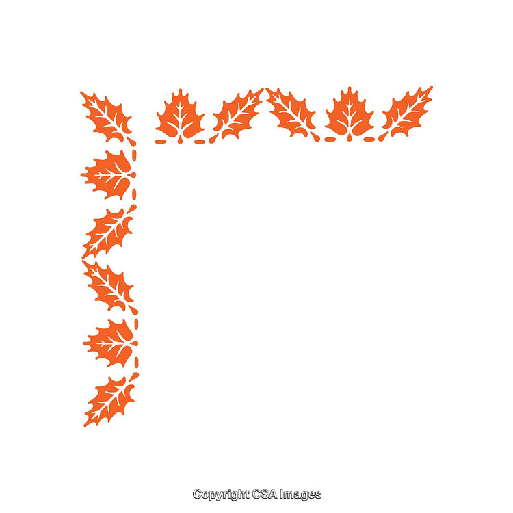 Autumn-Themed Frame with Orange Leaves on a White Background