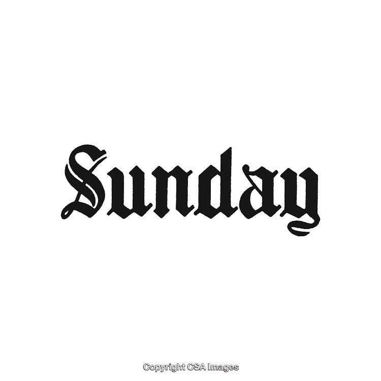 Elegant Black Lettering Displaying the Word Sunday in Bold Font Style