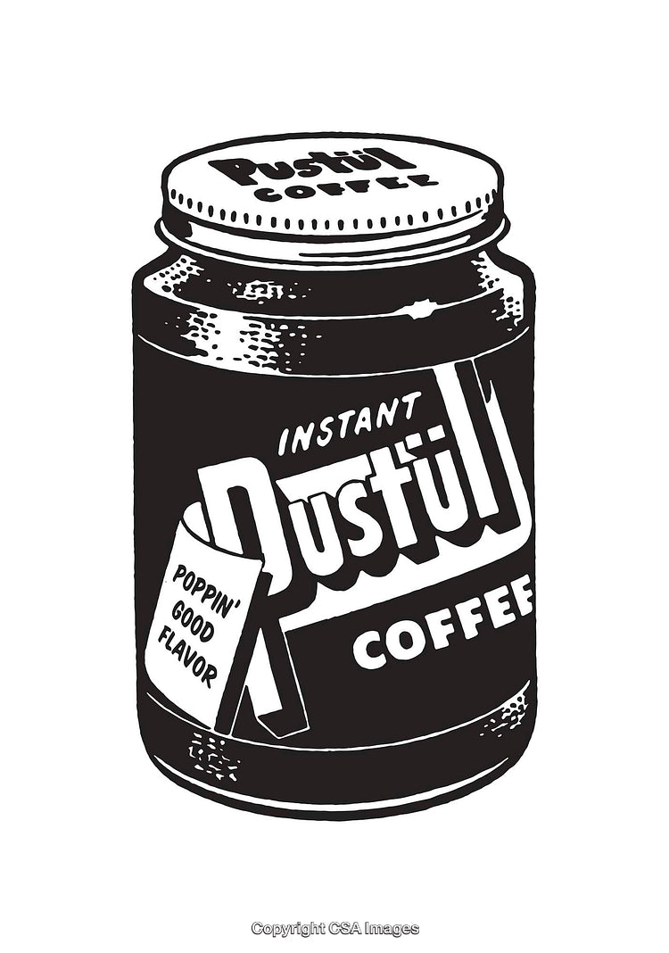 Black and White Line Art Illustration of an Instant Coffee Jar
