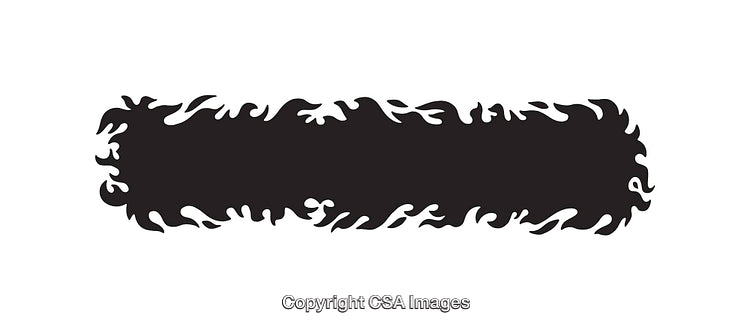 Black and White Flame Border Illustration with Artistic Design
