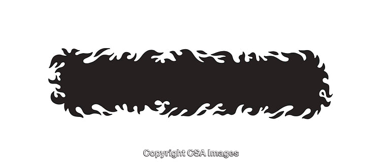 Black and White Flame Border Illustration with Artistic Design