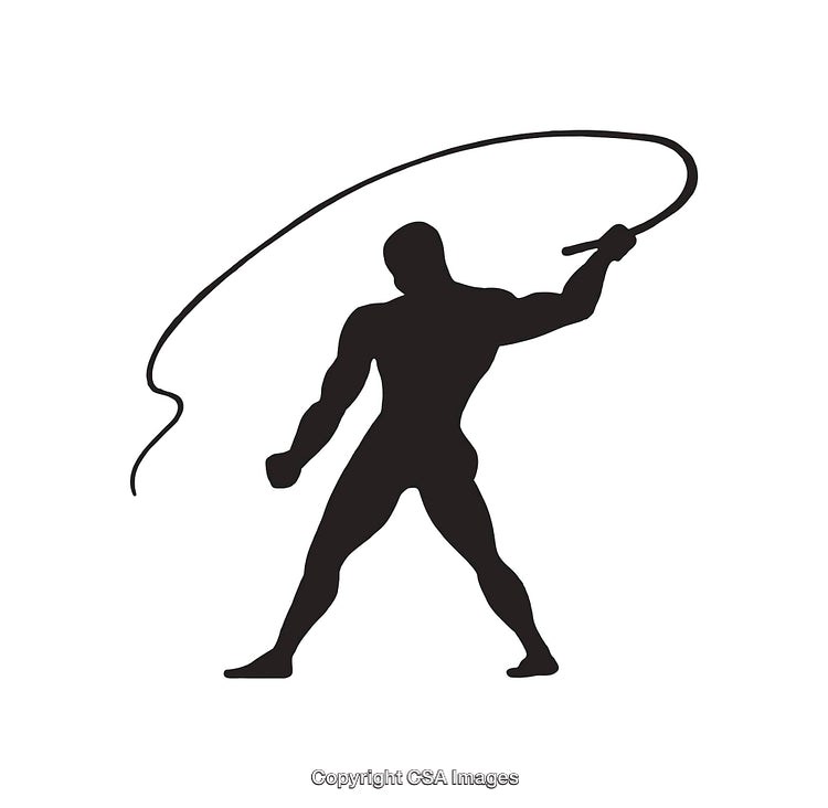Silhouette Illustration of Person Whipping in Dynamic Motion