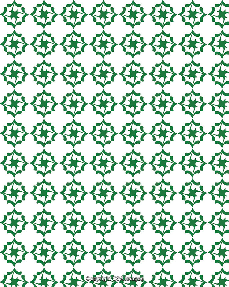 Green Holly Leaf Pattern on White Background for Festive Design Uses