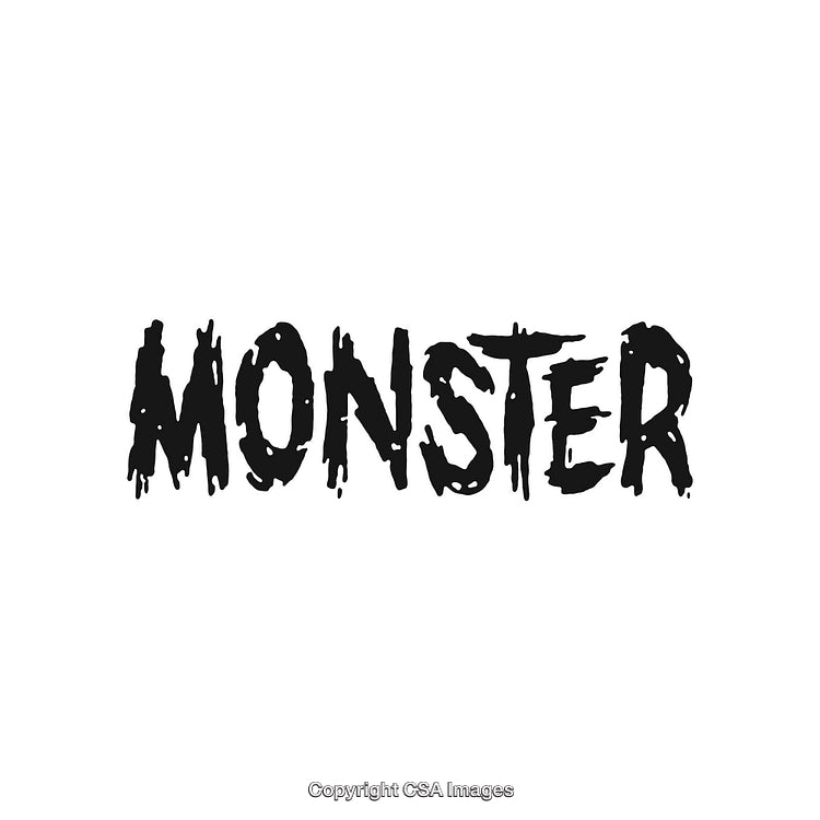 Black Dripping Monster Typography with Grunge Streak for Spooky Themes