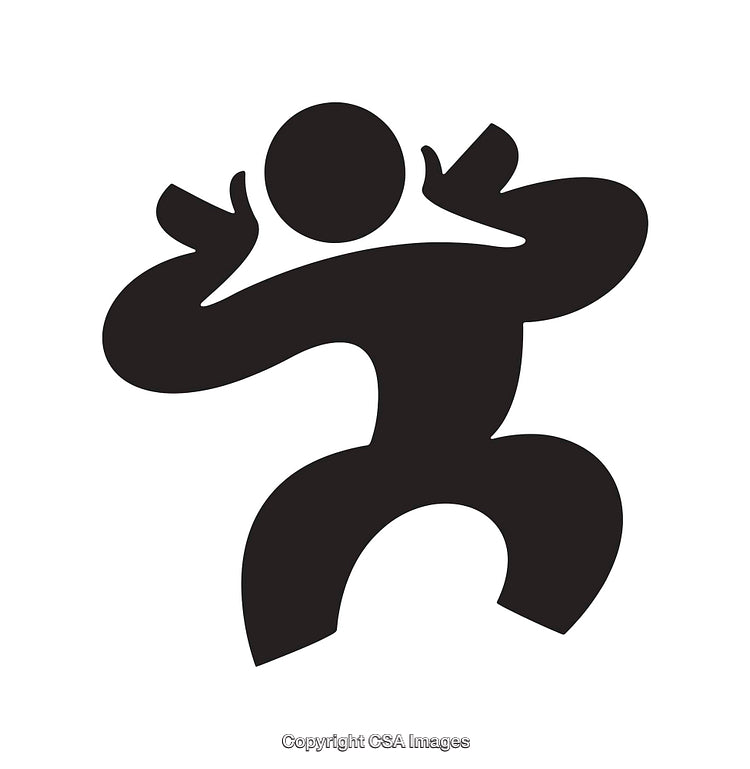 Abstract Black and White Dancing Silhouette Icon With Creative Pose