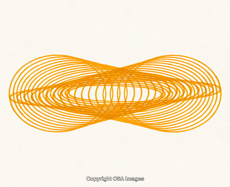 Abstract Orange Geometric Design Featuring Concentric Line Patterns