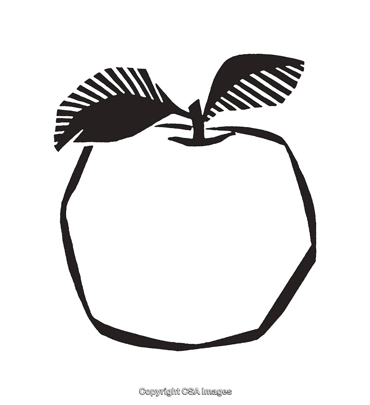 Minimalist Black and White Apple Illustration With Line Art Style