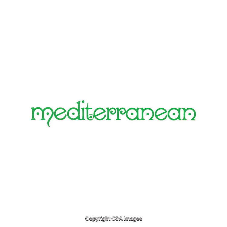 Mediterranean Word Art in Stylish Green Text Representing Culture and Design