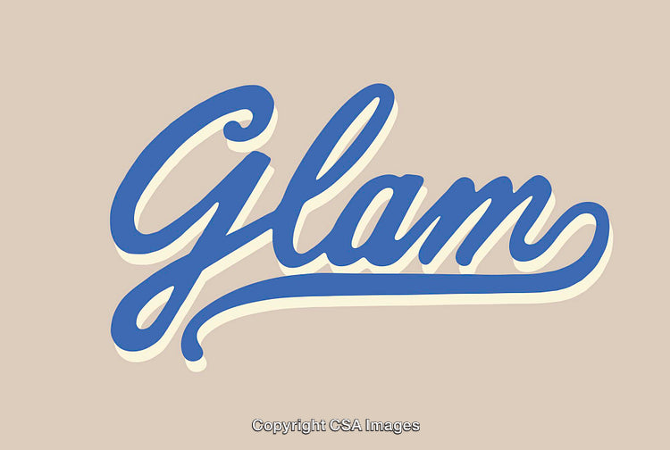Stylized Calligraphy Artwork of the Word Glam in Artistic Font