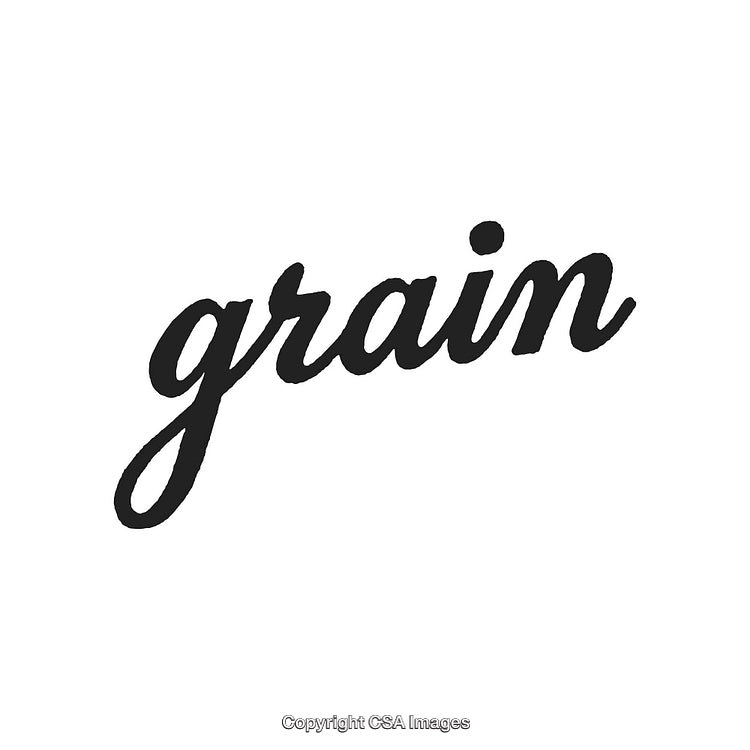 Black Scripted Text Reading 'Grain' on a Clean White Background