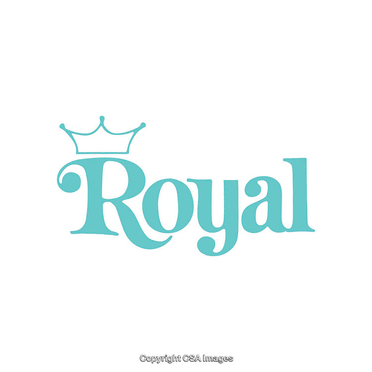 Elegant Crown Design with Royal Script in Blue Tones