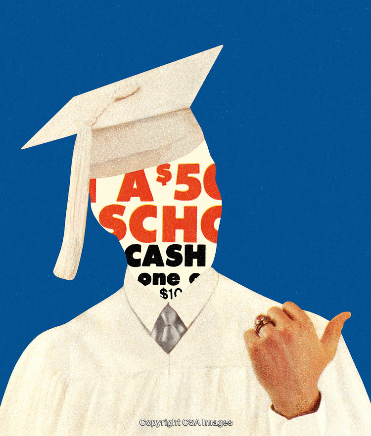 Graphic Collage of a Graduate with Textured Highlights