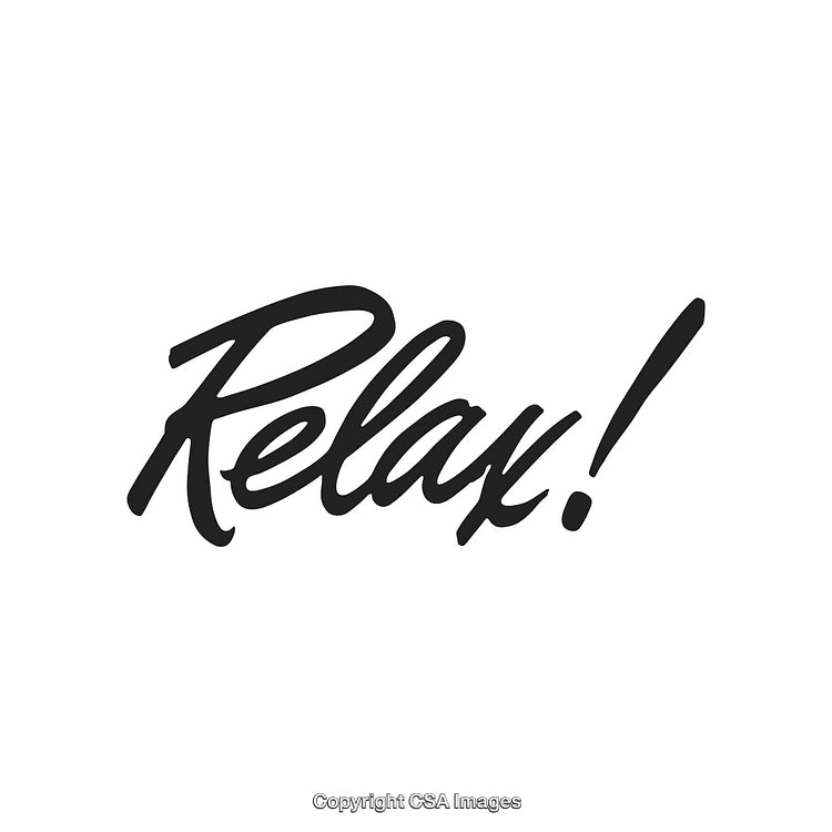 Relaxing Handwritten Calligraphy Text in Black on White Background