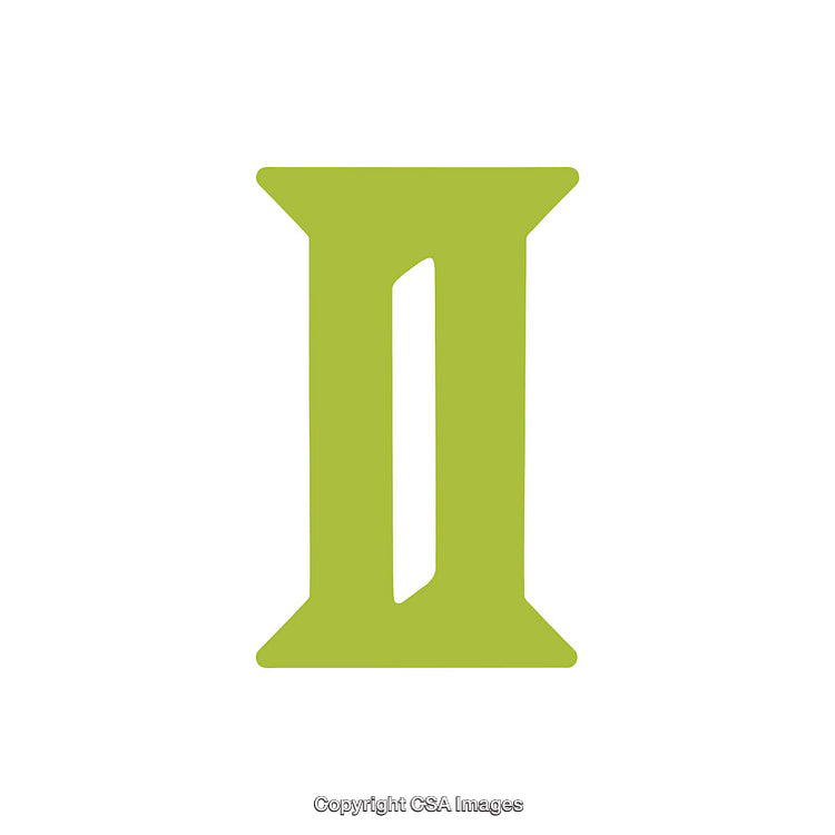 Green Minimalistic Representation of a Letter I on White Background
