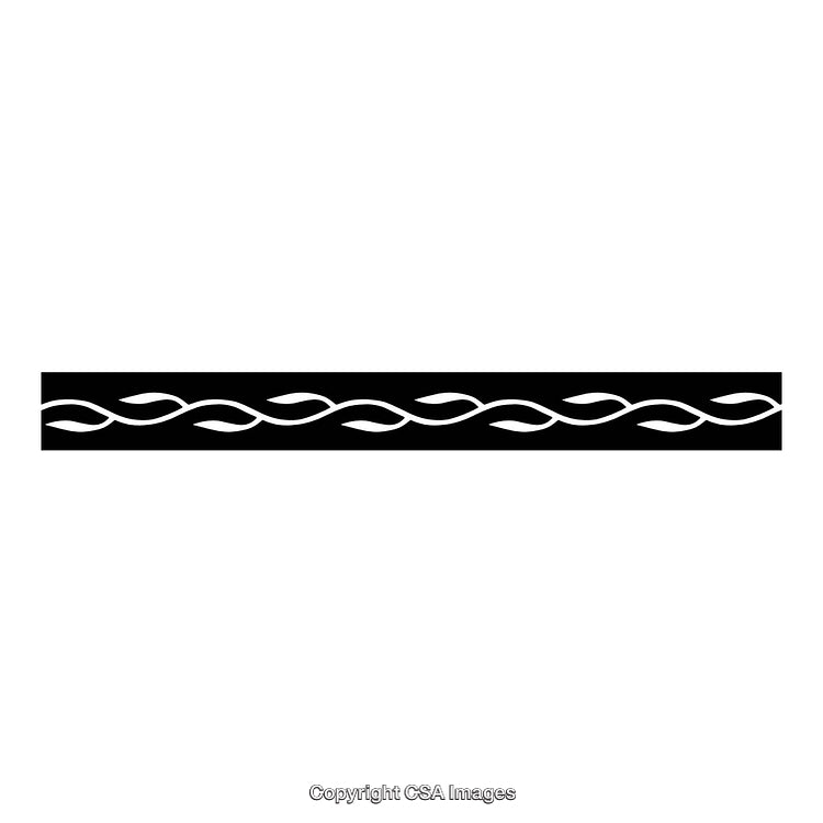 Intricate Black and White Decorative Border with Wavy Design Elements