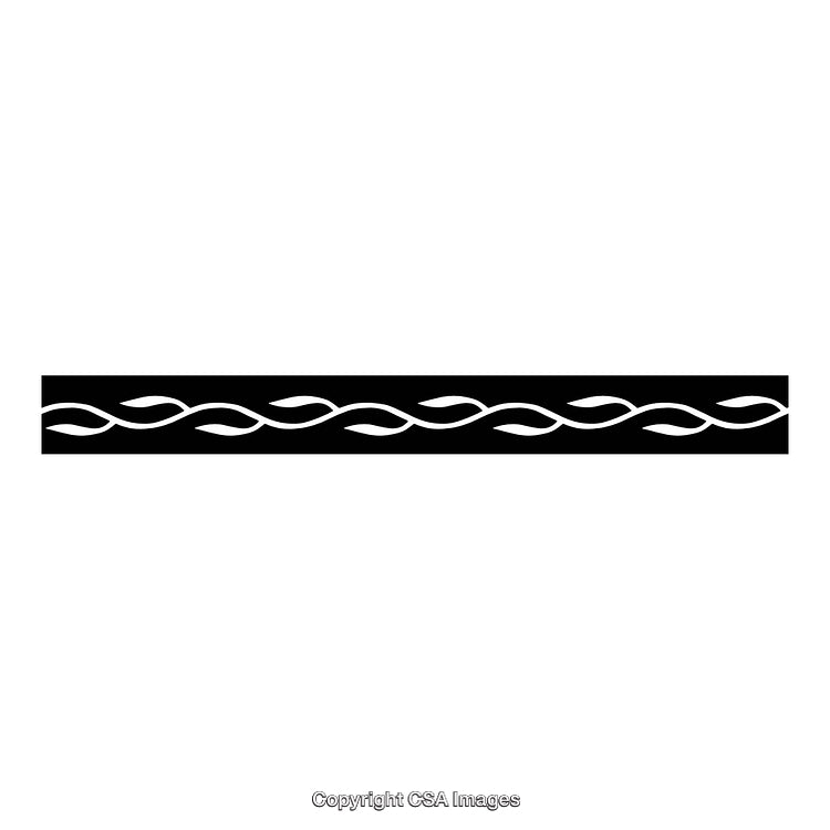 Intricate Black and White Decorative Border with Wavy Design Elements