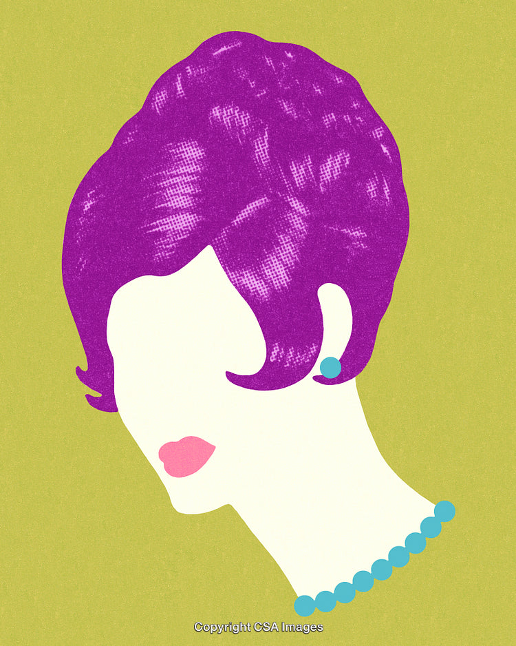 Stylized Illustration of a Woman With a Retro Hairstyle in Profile View