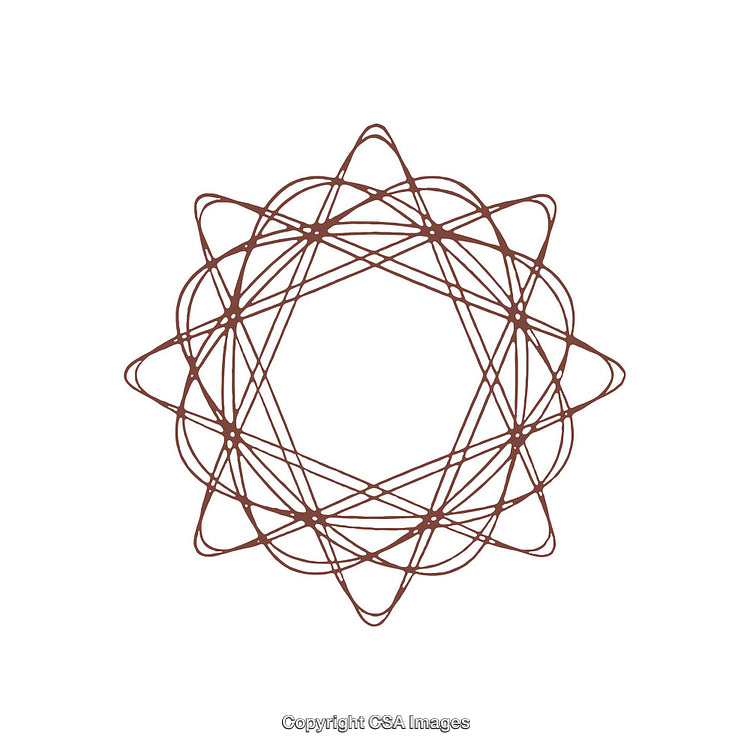 Geometric Design Featuring an Intricate Symmetrical Pattern on a White Background