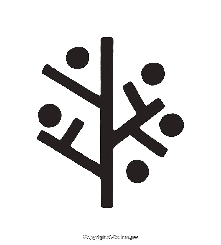 Abstract Black and White Icon Symbolizing Connections and Balance