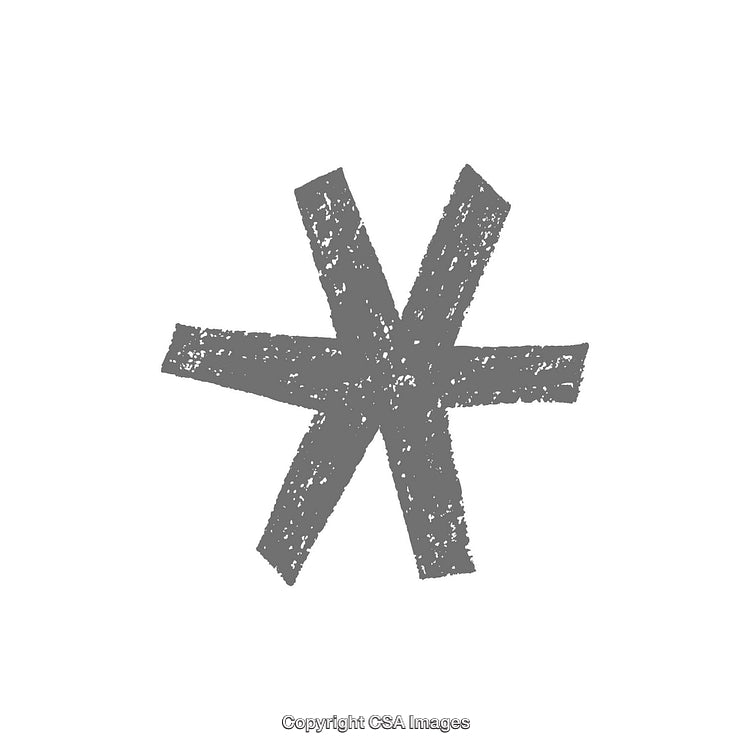 Hand-Drawn Abstract Asterisk Symbol on White Background