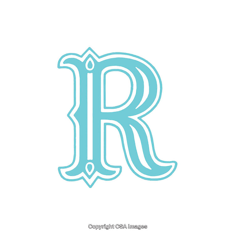 Elegant Letter 'R' in Artistic Blue Design Isolated on White Background