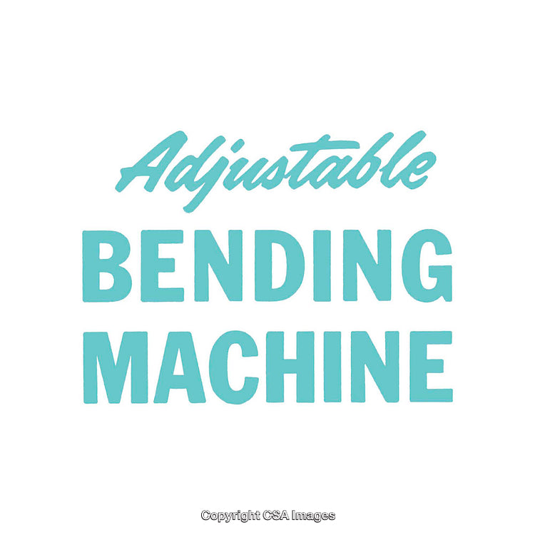 Light Blue Typography Art Displaying 'Adjustable Bending Machine' on White Background