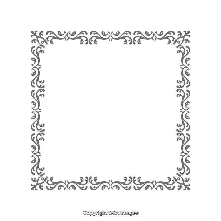 Decorative Border with Elegant Floral Pattern on White Background