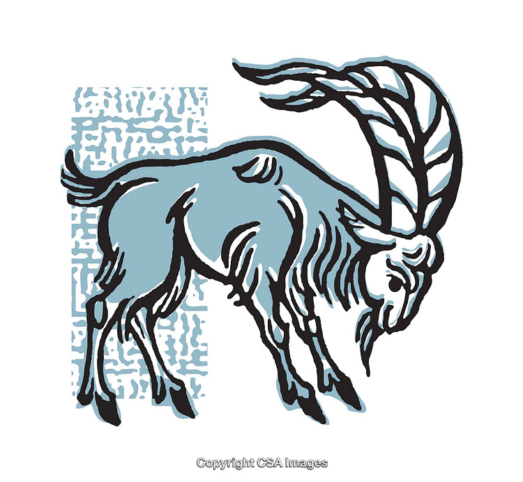 Colorful Illustration of a Goat with Intricate Artistic Details