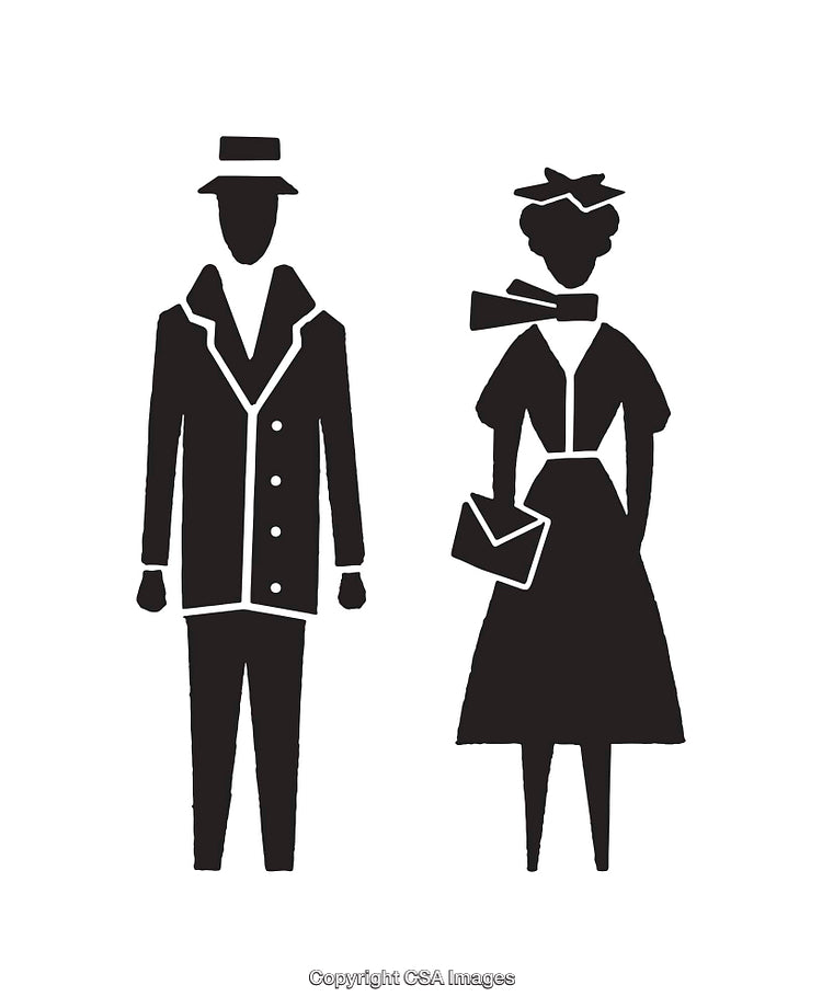Simple Black and White Silhouettes of Business and Stylish Figures