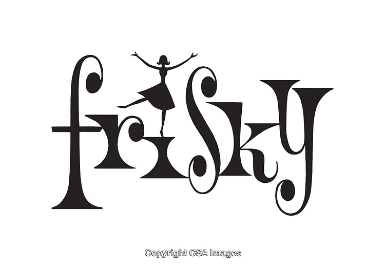 Creative Typography Illustration Featuring Playful Lettering and a Joyful Female Figure
