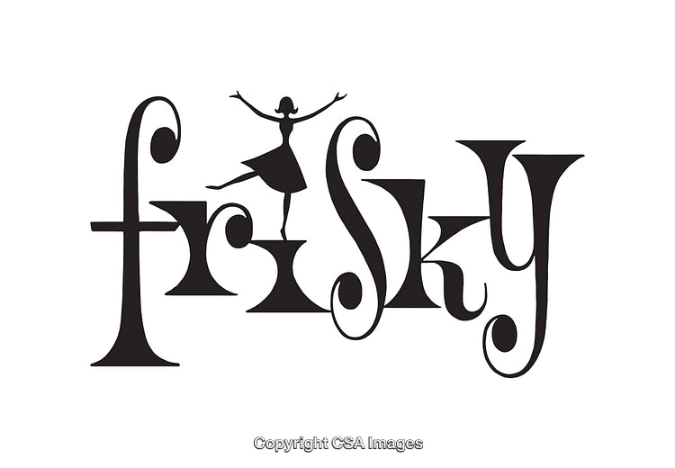 Creative Typography Illustration Featuring Playful Lettering and a Joyful Female Figure