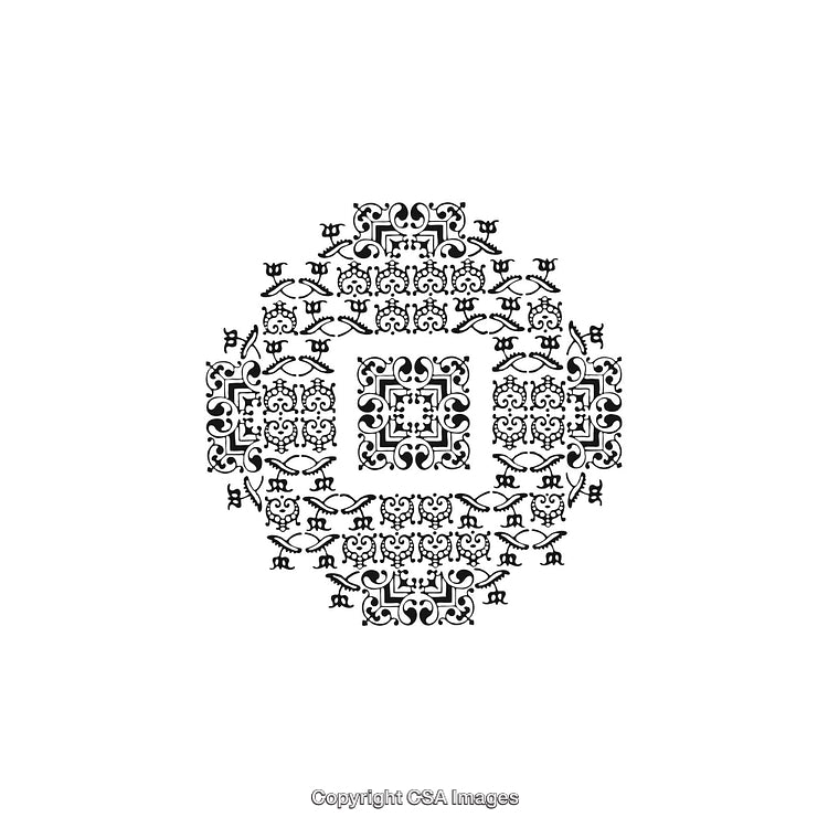 Intricate Black and White Decorative Circular Design Pattern