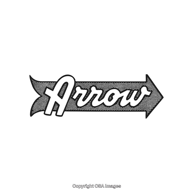 Stylish Hand-Drawn Arrow Illustration With Decorative Text
