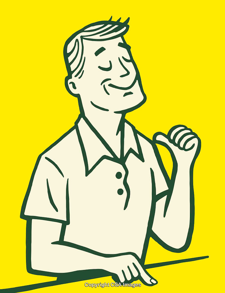 Confident Cartoon Character Illustration With Bright Yellow Background