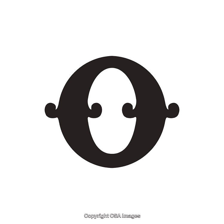 Illustration of a Stylized Bold Letter O With Unique Design Elements