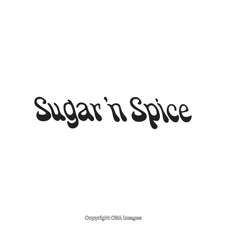 Vintage-Inspired Text Design Featuring the Words Sugar 'n Spice in Bold Font